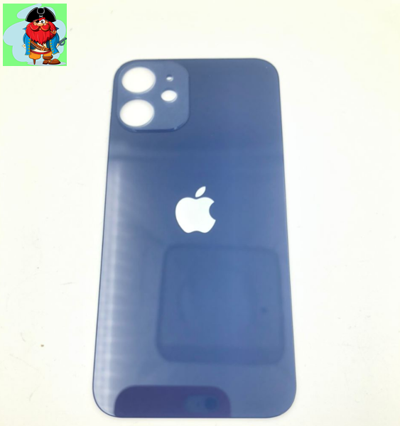 Задняя крышка (стекло) для Apple iPhone 12 mini, цвет: синий (оригинал) (широкое отверстие под камеру) - фото 1 - id-p223753782