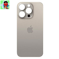 Задняя крышка (стекло) для Apple iPhone 15 Pro Max, цвет: серый (широкое отверстие под камеру)