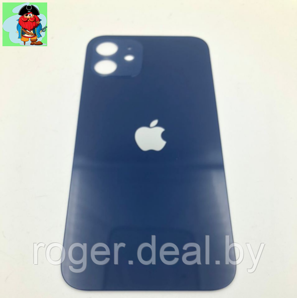 Задняя крышка (стекло) для Apple iPhone 12, цвет: синий (оригинал) (широкое отверстие под камеру) - фото 1 - id-p223754597