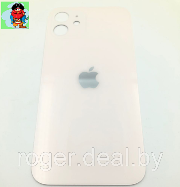 Задняя крышка (стекло) для Apple iPhone 12, цвет: белый (оригинал) (широкое отверстие под камеру) - фото 1 - id-p223754598
