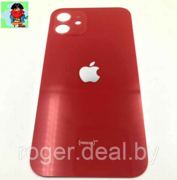 Задняя крышка (стекло) для Apple iPhone 12, цвет: красный (оригинал) (широкое отверстие под камеру) - фото 1 - id-p223754600