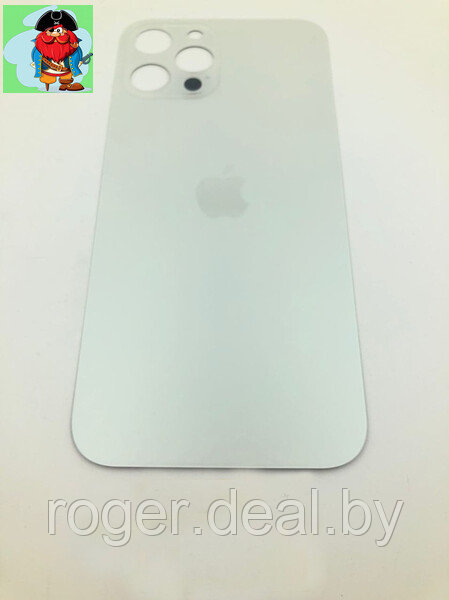 Задняя крышка (стекло) для Apple iPhone 12 Pro MAX, цвет: белый (оригинал) (широкое отверстие под камеру) - фото 1 - id-p223754611