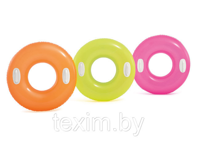 Надувной круг для плавания с ручками Hi-Gloss, 76 см, INTEX (от 8 лет, цвета в ассортименте) - фото 1 - id-p223756645