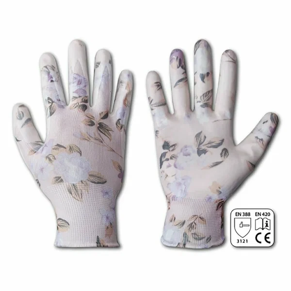 Перчатки Nitrox трикотажные с нитриловым покр., узор "цветы", размер 7 - фото 1 - id-p223761029