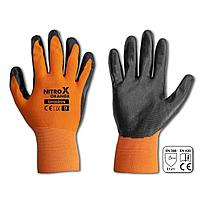 Перчатки Nitrox трикотажные с нитриловым покр., оранж., размер 10