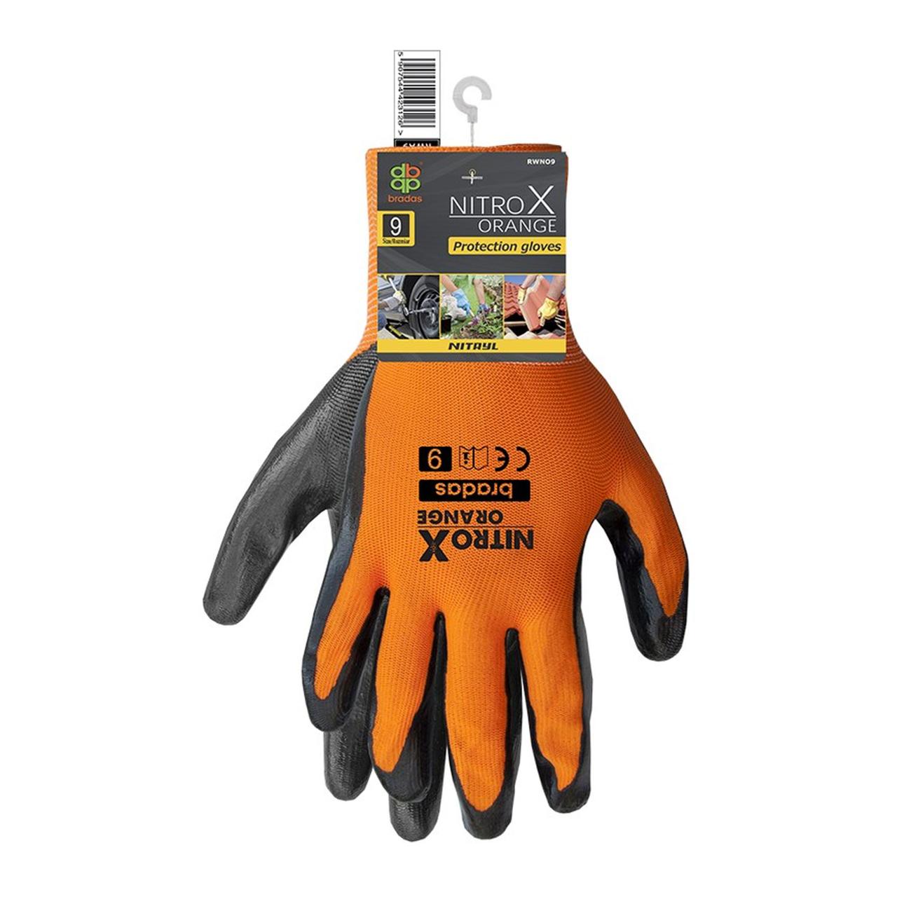 Перчатки Nitrox трикотажные с нитриловым покр., оранж., размер 10 - фото 2 - id-p223765518