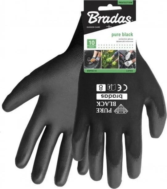 Перчатки PURE BLACK трикотажные с полиуретановым покрытием, черные, размер 10 - фото 2 - id-p223765533