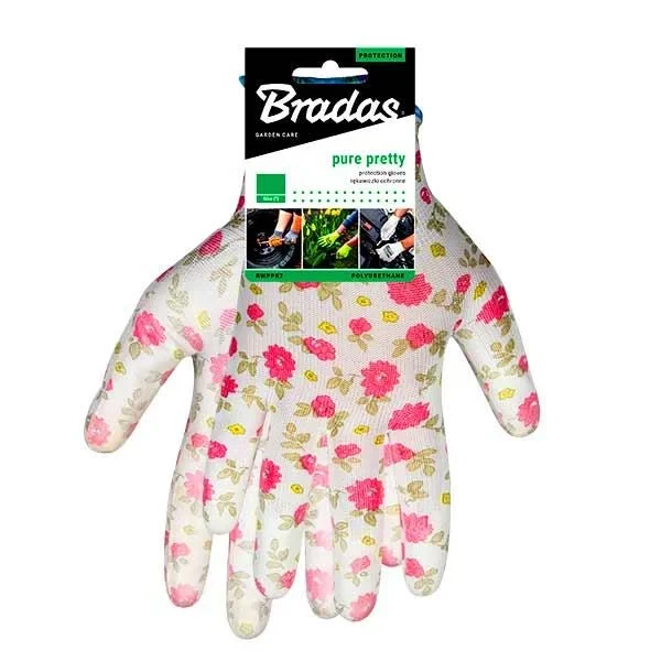 Перчатки защитные для рук PURE PRETTY с полиуретановым покрытием, цветочный узор, размер 8 - фото 2 - id-p223765569