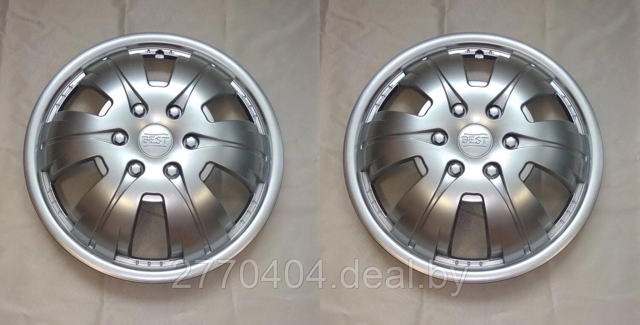 Колпаки колесные выпуклые R16 передние на газель мерседес ивеко фиат пластиковые, серебристый (2шт) - фото 1 - id-p223765891