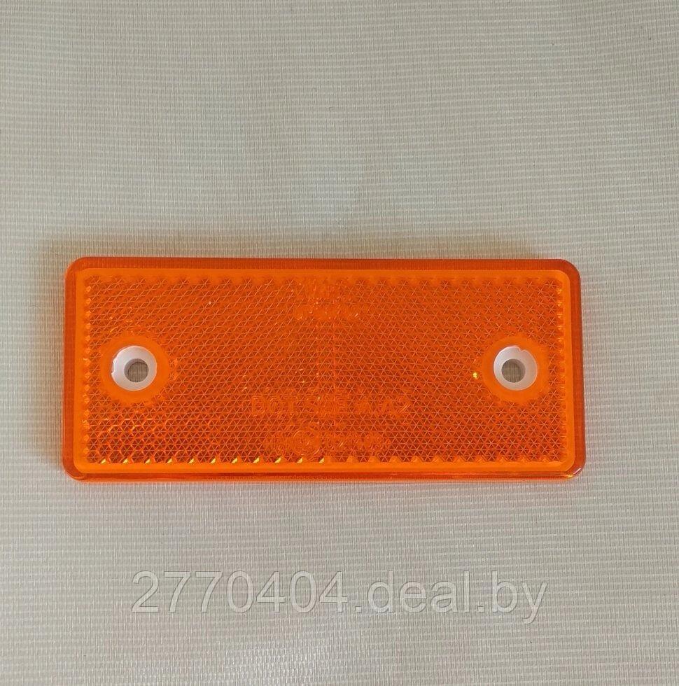 Катафот +-93х40мм светоотражатель прямоугольный желтый с отверстиями (светоотр.) на борт прицеп грузовые Авто - фото 1 - id-p223766023