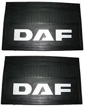 Брызговик 33х52см DAF резиновый задний  даф размер  с надписью белыми буквами (компл.2шт)