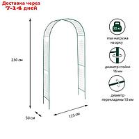 Арка садовая, разборная, 230 × 125 × 50 см, металл, зелёная, "Сетка", Greengo