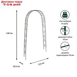 Арка садовая, разборная, 240 × 125 × 36.5 см, металл, цвет бронзовый антик
