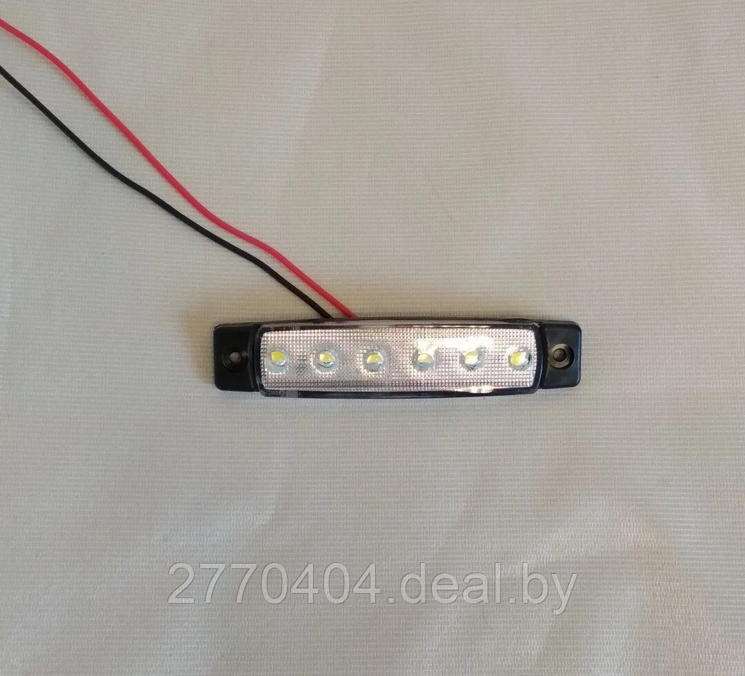 Фонарь габаритный LED светодиодный 12V-24V, белый (L=95мм, 6-светодиод.) Ман ивеко мерседес рено даф маз - фото 1 - id-p223766522