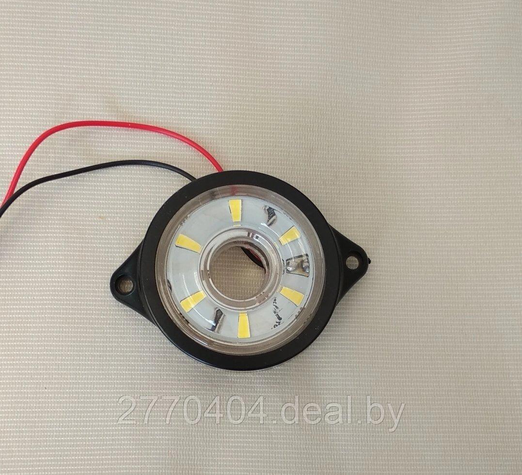 Фонарь габаритный LED светодиодный 24V, белый круглый (d=55мм, 6-светодиод.) Ман ивеко мерседес рено маз камаз