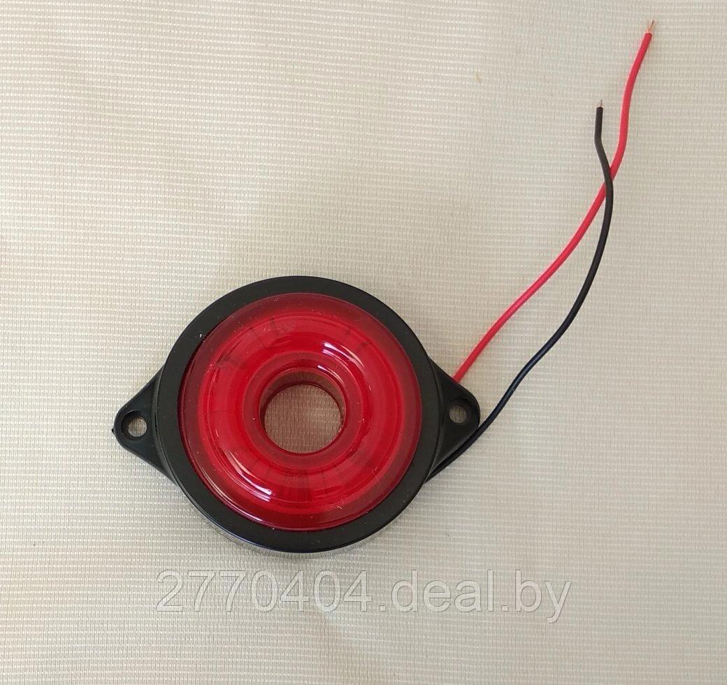 Фонарь габаритный LED светодиодный 24V, красный круглый (d=55мм, 6-светодиод.) Ман ивеко мерседес рено маз - фото 1 - id-p223766543