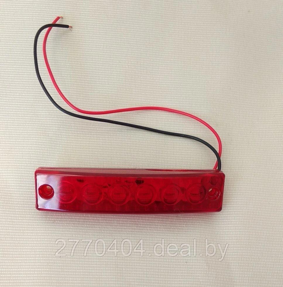 Фонарь габаритный LED светодиодный 12V-24V, красный (L=90мм, 6-светодиод.) Ман ивеко мерседес газель