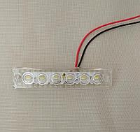 Фонарь габаритный LED светодиодный 12V-24V, белый (L=90мм, 6-светодиод.) Ман ивеко мерседес газель