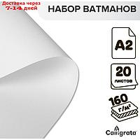 Набор 20л ватман чертежный А2 160г/м2 ФА2