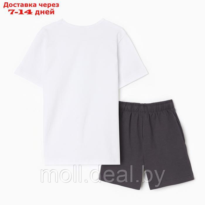 Комплект для мальчика (футболка, шорты) MINAKU цвет белый/графит, рост 122 - фото 2 - id-p223662438