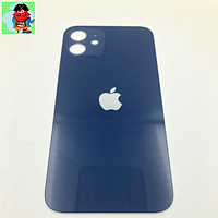 Задняя крышка (стекло) для Apple iPhone 12, цвет: синий (оригинал) (широкое отверстие под камеру)