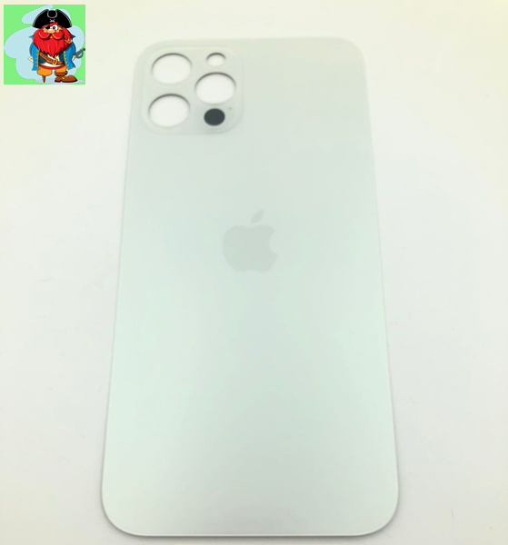 Задняя крышка (стекло) для Apple iPhone 12 Pro, цвет: белый (оригинал) (широкое отверстие под камеру) - фото 1 - id-p223767174