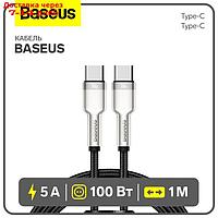 Кабель Baseus, Type-C - Type-C, 5 A, 100W, 1 м, черный