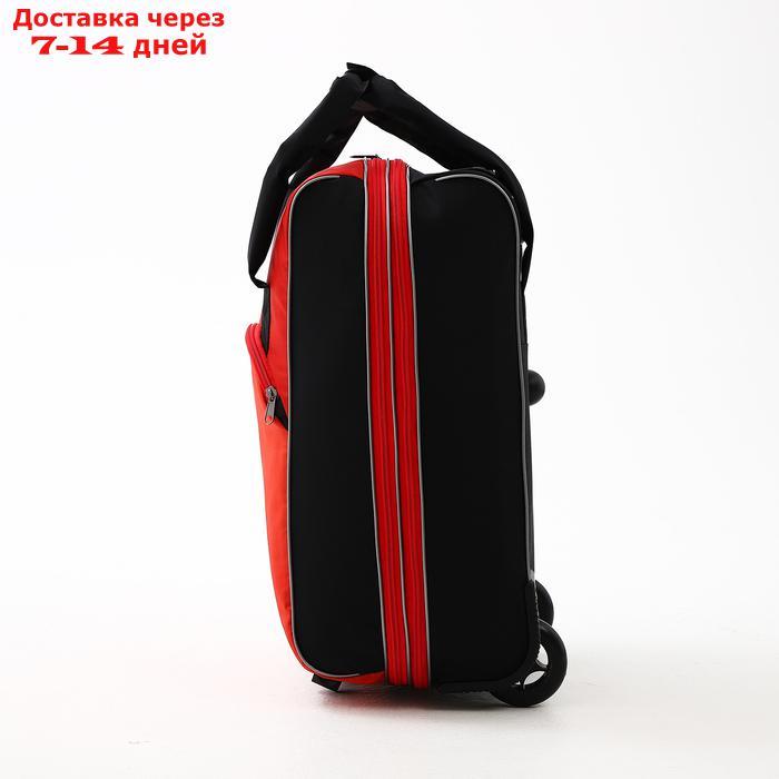 Чемодан на молнии, дорожная сумка, набор 2 в 1, цвет чёрный/красный - фото 6 - id-p223644600
