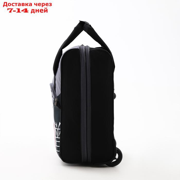 Чемодан на молнии, дорожная сумка, набор 2 в 1, цвет чёрный/серый - фото 7 - id-p223644601