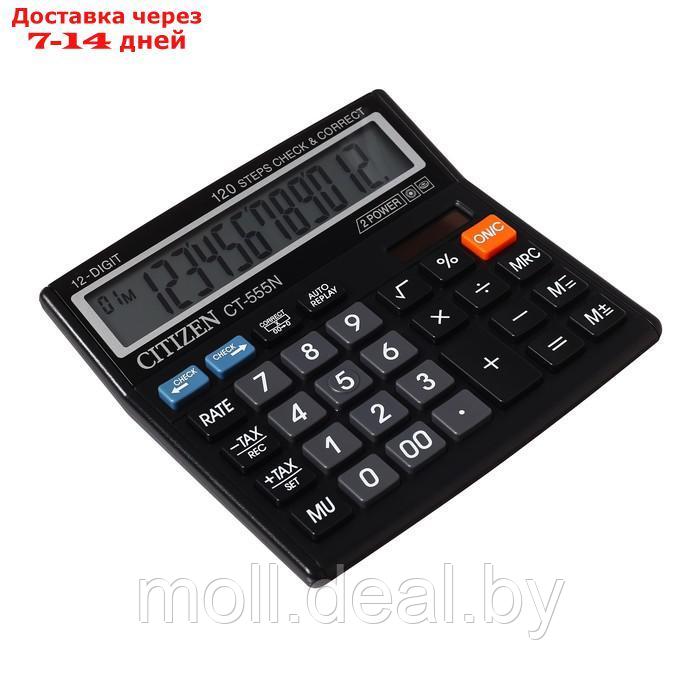 Калькулятор настольный 12-разрядный, Citizen "CT-500J", двойное питание, 128 х 130 х 34 мм, чёрный - фото 2 - id-p223667516