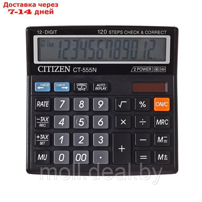 Калькулятор настольный 12-разрядный, Citizen "CT-500J", двойное питание, 128 х 130 х 34 мм, чёрный - фото 6 - id-p223667516