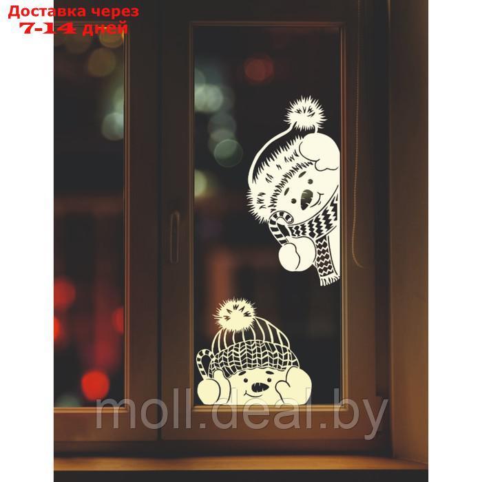 Наклейка декоративная для окон "Два снеговика" 45х45 см - фото 1 - id-p223667591