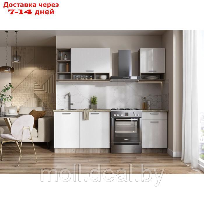 Кухонный гарнитур 1600 Рица, 1600х600х2092, Крафт серый/Белый - фото 1 - id-p223663308
