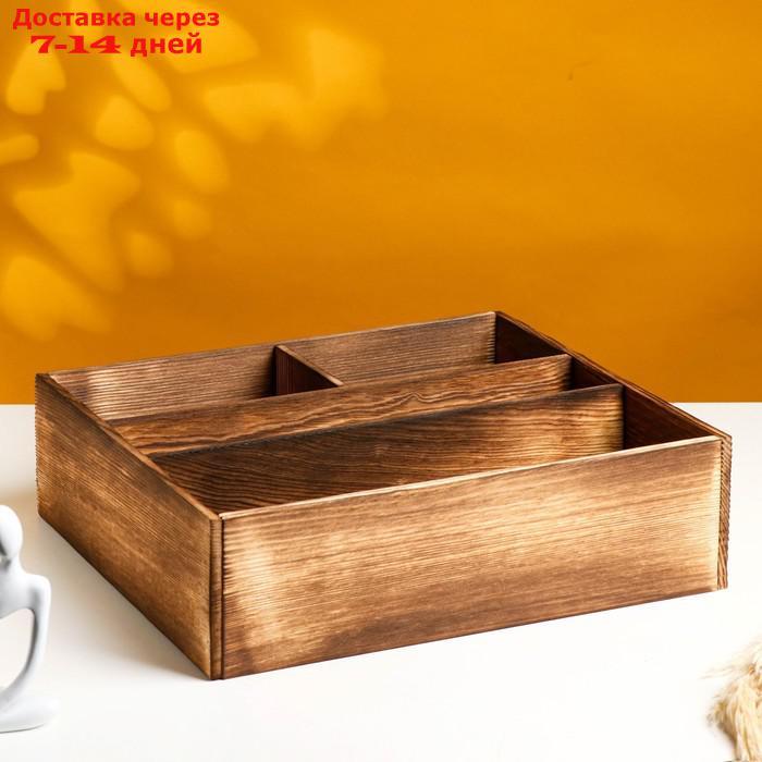 Ящик деревянный 30×34.5×10 см подарочный комодик, брашированный - фото 2 - id-p223665952