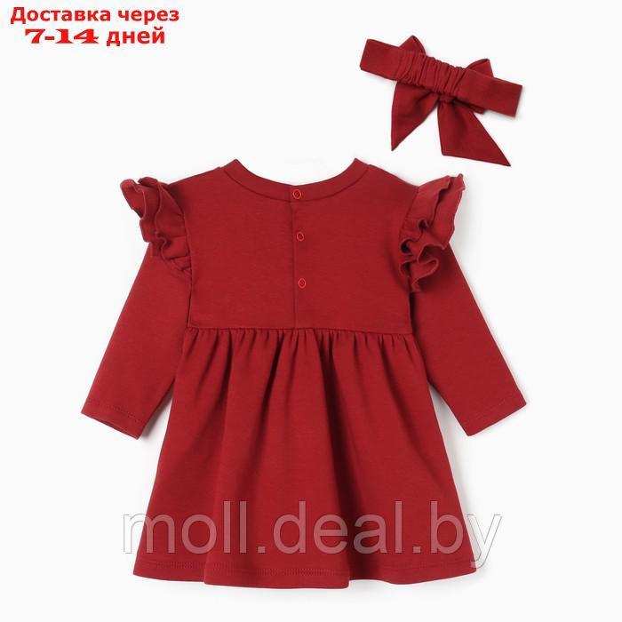 Платье и повязка Крошка Я Cherry Red, рост 68-74, вишневый - фото 8 - id-p223667712