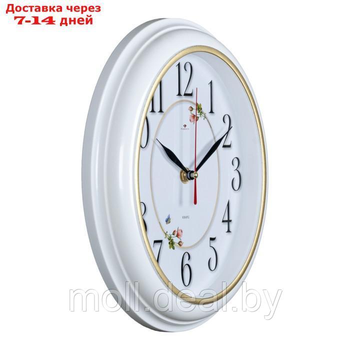 Часы настенные, серия: Классика, "Легкость", 22.5 х 26.5 см, корпус белый с золотом - фото 2 - id-p223667853
