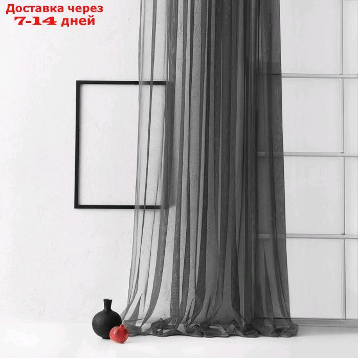Портьера "Грик", размер 300 х 270 см, чёрный - фото 1 - id-p223659117