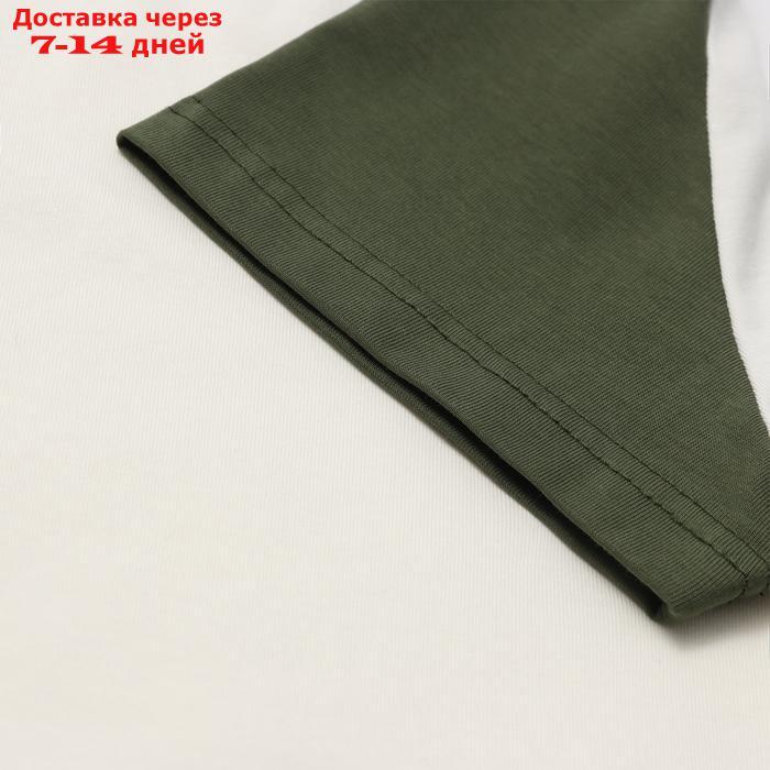 Комплект для мальчика (футболка и шорты) MINAKU, цвет экрю/оливковый, рост 122 см - фото 3 - id-p223643801