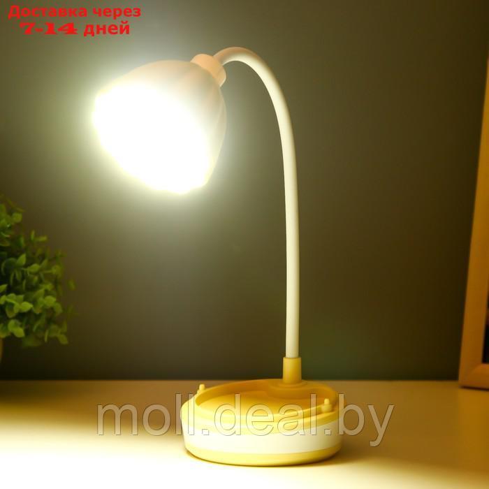 Настольная лампа "Лайни" LED 2Вт USB АКБ жёлтый 10,5x10,5x37 см - фото 4 - id-p223663506