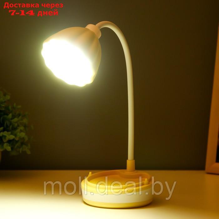 Настольная лампа "Лайни" LED 2Вт USB АКБ жёлтый 10,5x10,5x37 см - фото 5 - id-p223663506