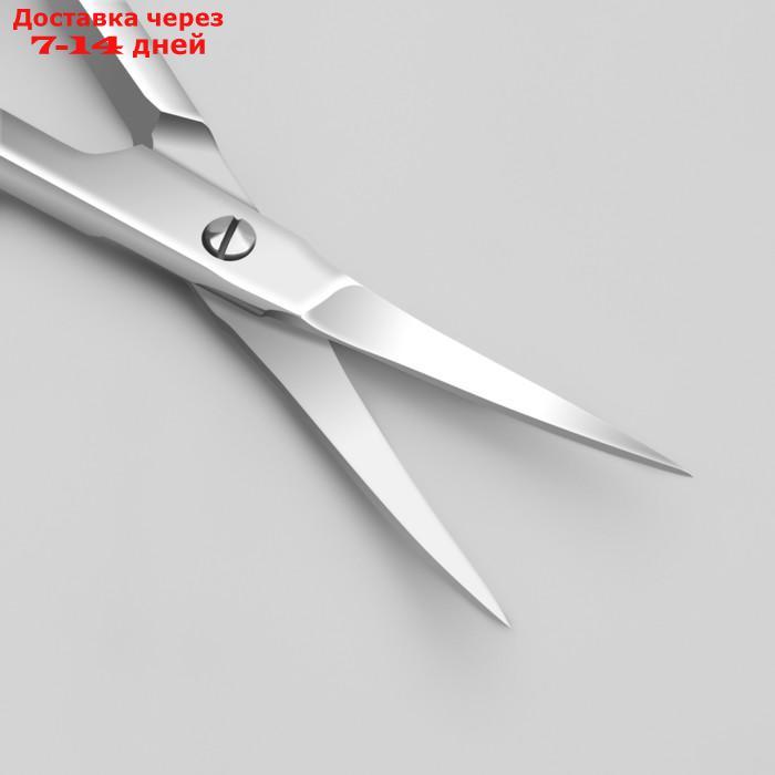 Ножницы маникюрные, загнутые, 9,5 см, цвет матовый серебристый, В-128-D-SH - фото 2 - id-p223666707