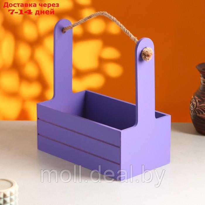 Набор кашпо деревянных 3 в 1 (29×18×33; 25×15×30; 21×12×23) "Аром", Фиолетовый - фото 3 - id-p223667969