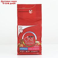 Сухой корм Purinа One medium/maxi для взрослых собак, говядина/рис, 1,8 кг