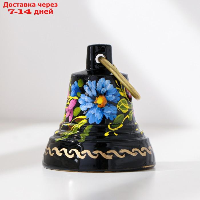 Колокольчик Валдайский "№2. Цветы", расписной, с ушком, d=35 мм - фото 5 - id-p223666742
