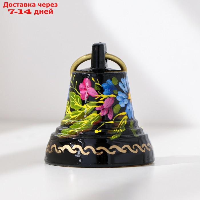 Колокольчик Валдайский "№2. Цветы", расписной, с ушком, d=35 мм - фото 6 - id-p223666742