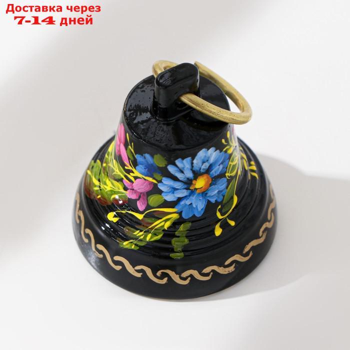 Колокольчик Валдайский "№2. Цветы", расписной, с ушком, d=35 мм - фото 7 - id-p223666742