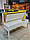 Кухонный диван Этюд 140 облегченный тонировка выбеленная береза/ткань желтая, фото 2