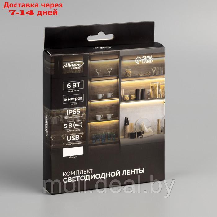 Светодиодная лента, SMD2835, 5 м, IP65, 60 LED/м, сенсорный выключатель, 5V, USB, БЕЛЫЙ - фото 8 - id-p223648583