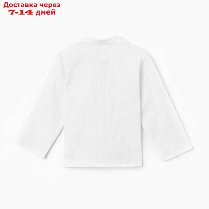 Рубашка для мальчика KAFTAN Linen, р.28 (86-92см) белый - фото 4 - id-p223643973