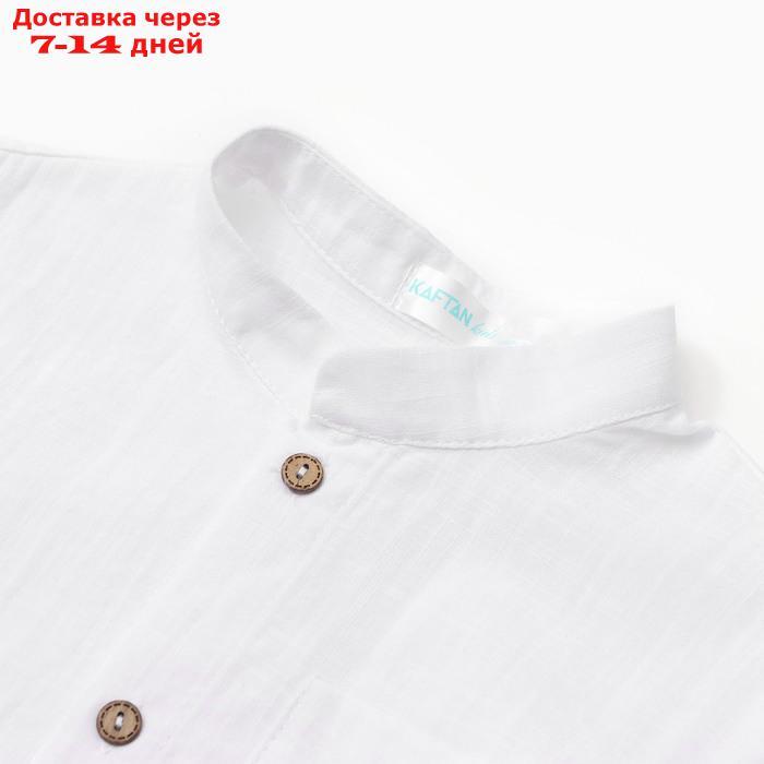 Рубашка для мальчика KAFTAN Linen, р.30 (98-104 см) белый - фото 2 - id-p223643976
